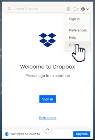 完全退出Dropbox